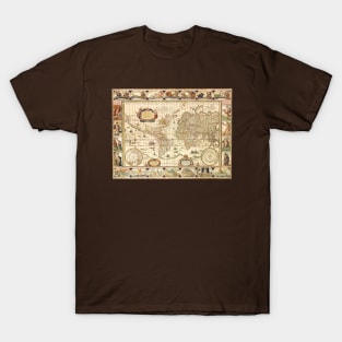 Antique Old World Map by Willem Blaeu, c. 1630 T-Shirt